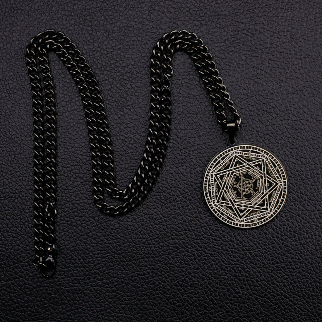 The Seal of the True God The Sigil of Ameth Sigillium Dei Emeth Amulet Jewelry Stainless Steel Laser Marking Pendant Necklace