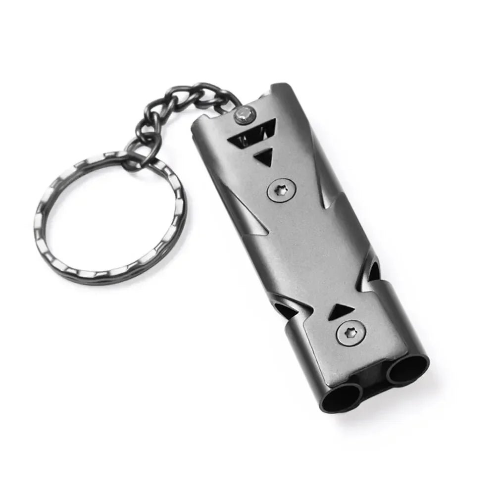 Double Pipe Whistle Pendant Keychain High Decibel Portable Outdoor Survival Emergency Camping Tool Multifunction Whistle 1PC