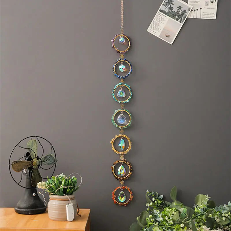 Crystals Tree of Life 7 Chakras Healing Hanging Meditation Raw Natural Stones Gemstone Sun Catcher Reiki Product Yoga Room Decor