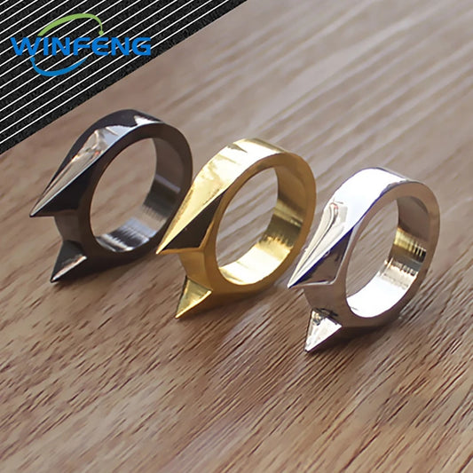 🐾 Cat Ear Self-Defense Ring – Tactical Pendant Keychain for Women’s Urban Survival & EDC