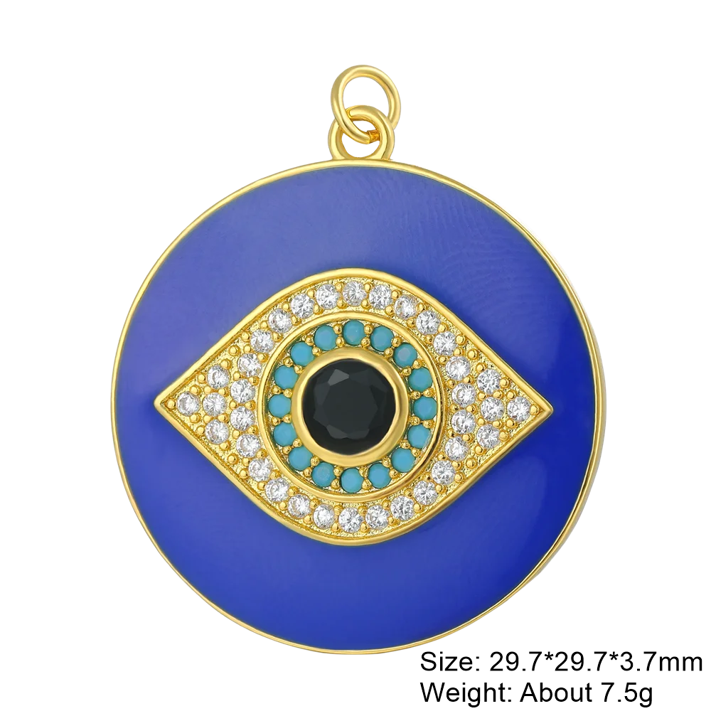 Juya Handmade 18K Real Gold Plated Hamsa Fatima Hand Greek Evil Eye Charms For DIY Trendy Enamel Pendant Talisman Jewelry Making