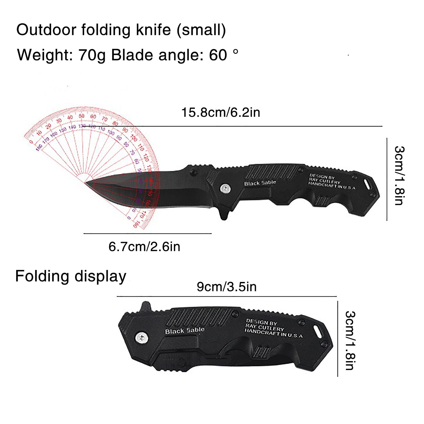 High-Hardness Folding Tactical Knife – Portable Outdoor Survival & Hunting Blade with Stainless Steel Handle