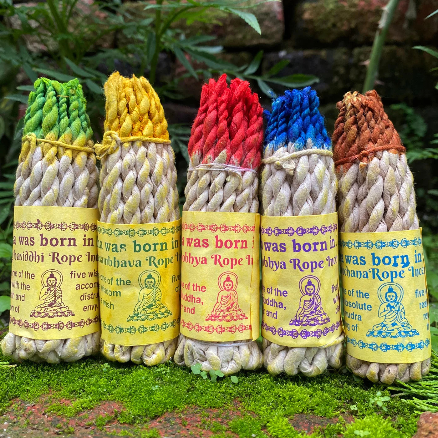 Nepal Handmade Herbal Rope 25 Bundle White Sage Buddha Incense String for Home Bedroom Temple Meditation Herbs