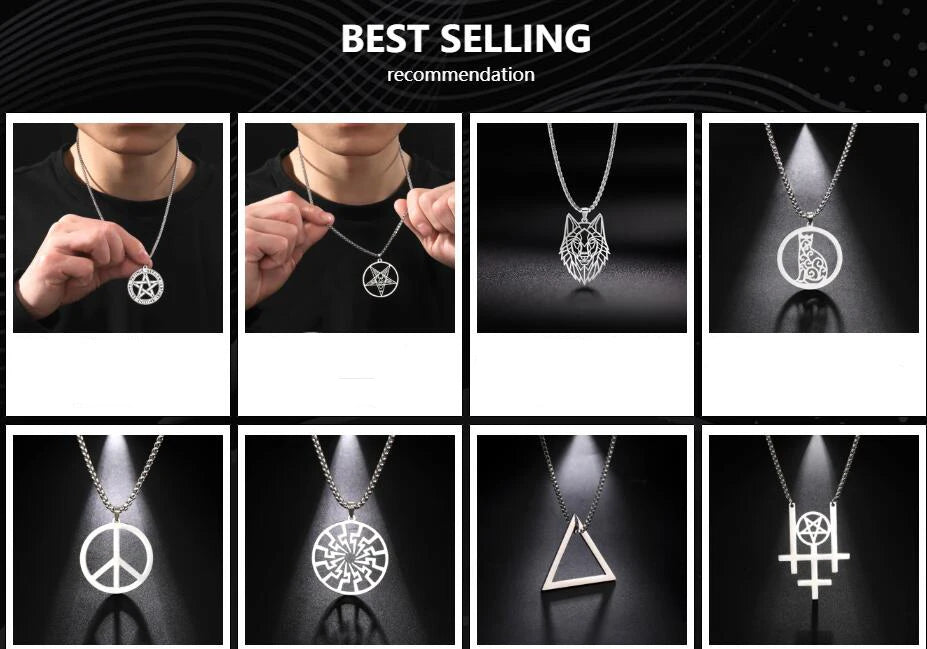 The Seal of the True God The Sigil of Ameth Sigillium Dei Emeth Amulet Jewelry Stainless Steel Laser Marking Pendant Necklace