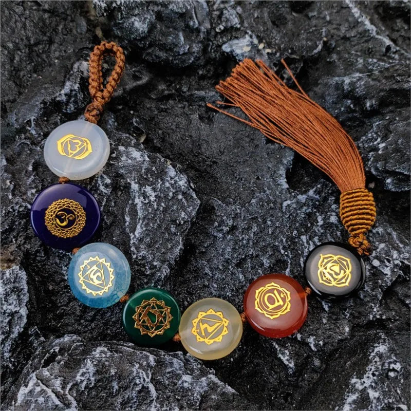 Retro Agate House Crystal Pendant Natural Stone Yoga Meditation Spiritual 7 Chakra Jewelry Neckalce Amulet Orgonite