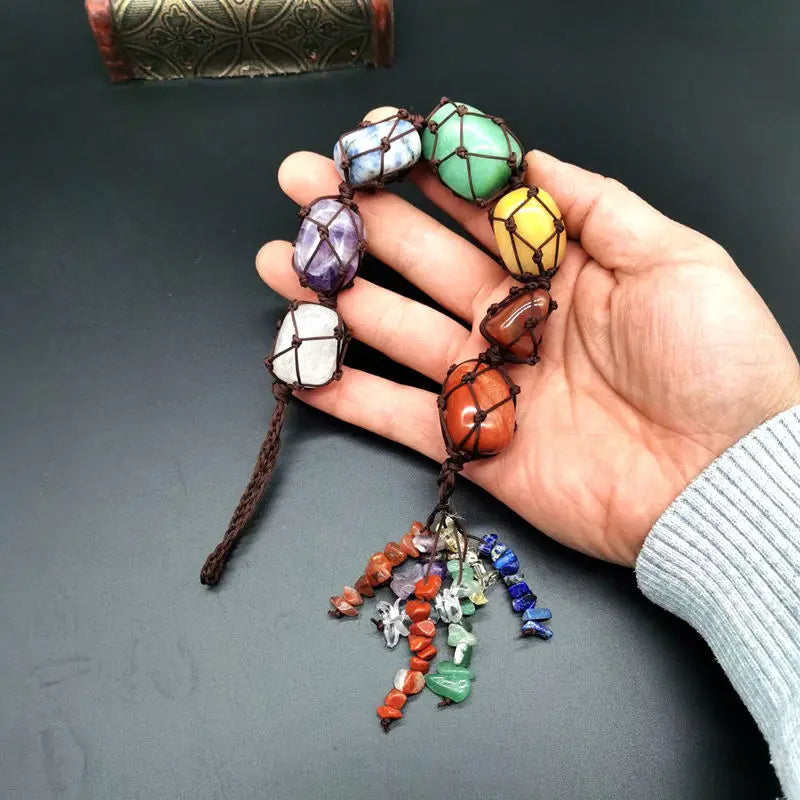 Crystals Tree of Life 7 Chakras Healing Hanging Meditation Raw Natural Stones Gemstone Sun Catcher Reiki Product Yoga Room Decor