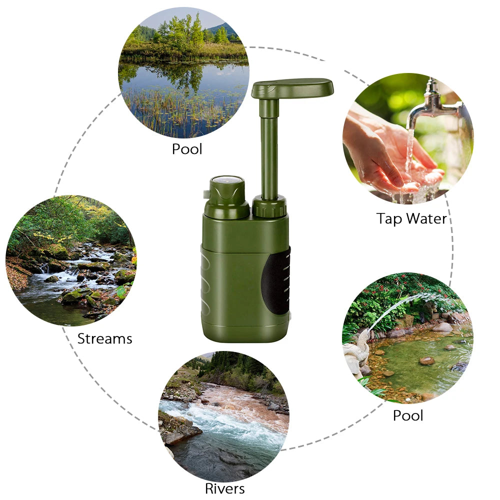 Outdoor Water Filter Straw Water Filtration System Water Purifier for Family Preparedness Camping Hiking Emergency