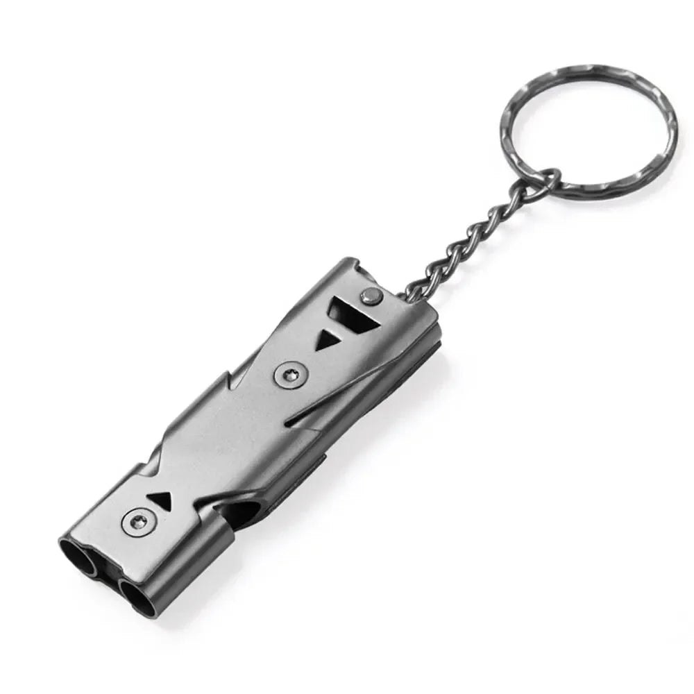 Double Pipe Whistle Pendant Keychain High Decibel Portable Outdoor Survival Emergency Camping Tool Multifunction Whistle 1PC