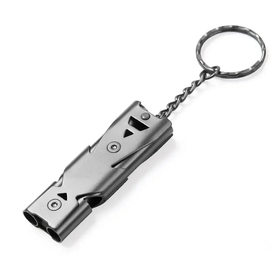 SignalGuard High-Decibel Survival Whistle – Dual Pipe Emergency Keychain Tool
