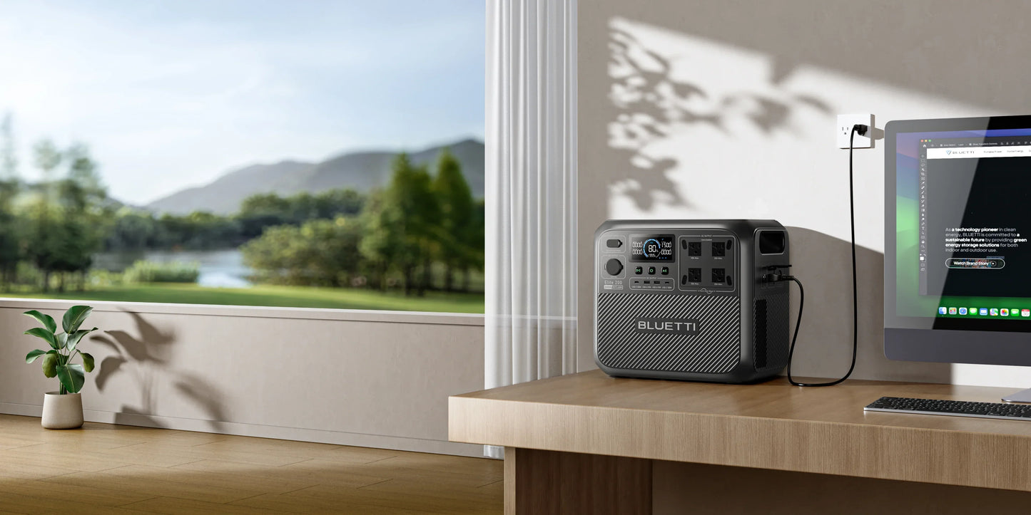 BLUETTI Elite 200 V2 Portable Power Station – 2600W AC Output, 2073Wh LiFePO₄ Battery