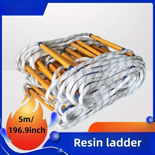 🔥 5-Meter Fire Escape Ladder – Anti-Slip Emergency Rescue Rope for Urban Survival & Lifesaving