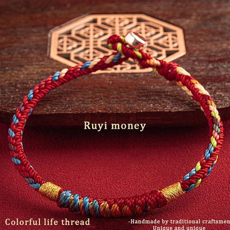 Tibetan Bracelet Colorful Thread Good Lucky Charm Rope Bracelet Bangles For Women Men Knots Red Thread Bracelets