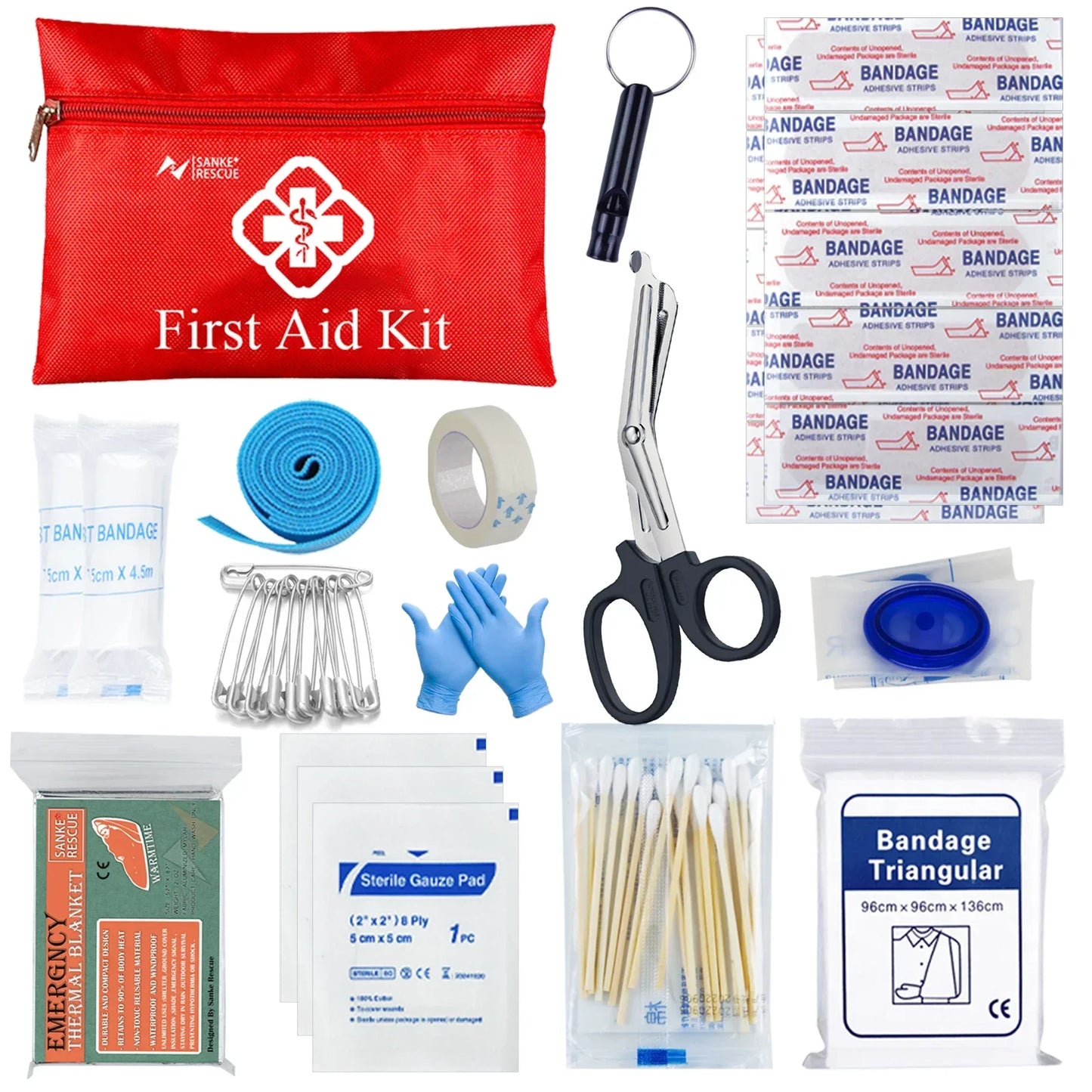 First Aid Kit in The Car Acessories Survival Kits Camping Equipments Survival Bag Self-defense EDC Pouch Ifak Outdoor Emergency