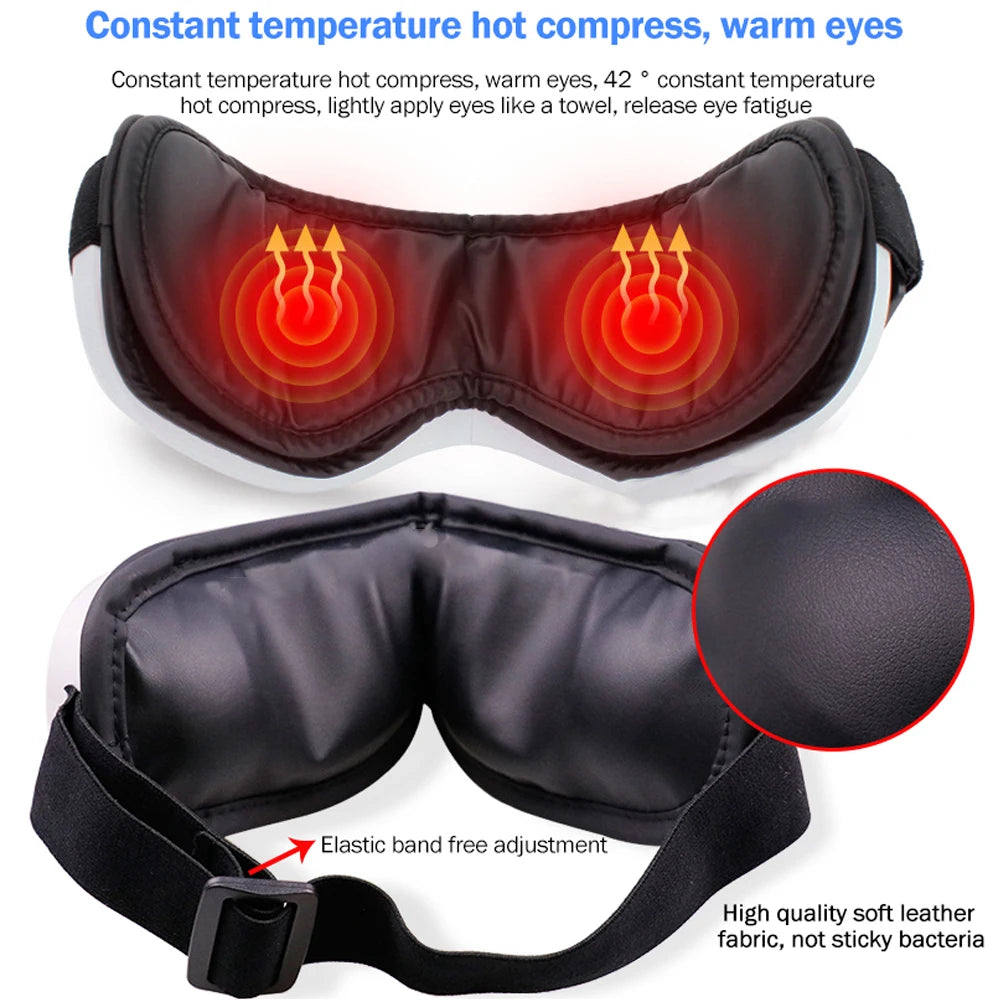 6D Smart Vibration Eye Therapy Massager Mask with Bluetooth Music