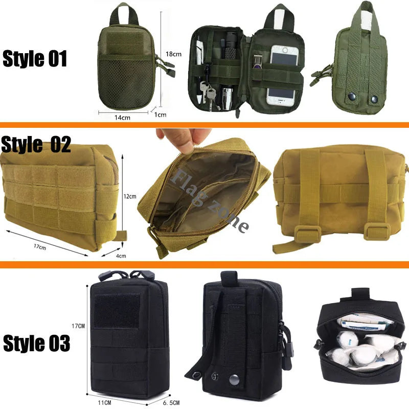 Molle Tactical Waist Bag Outdoor Emergency EDC Pouch Camping Medical Accessories Molle Tools Hunting Fanny Pack First Aid Kit