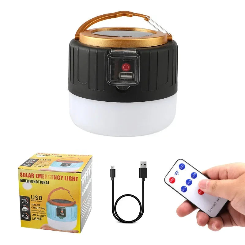 1000W Solar Camping Light – USB Rechargeable Survival Lantern