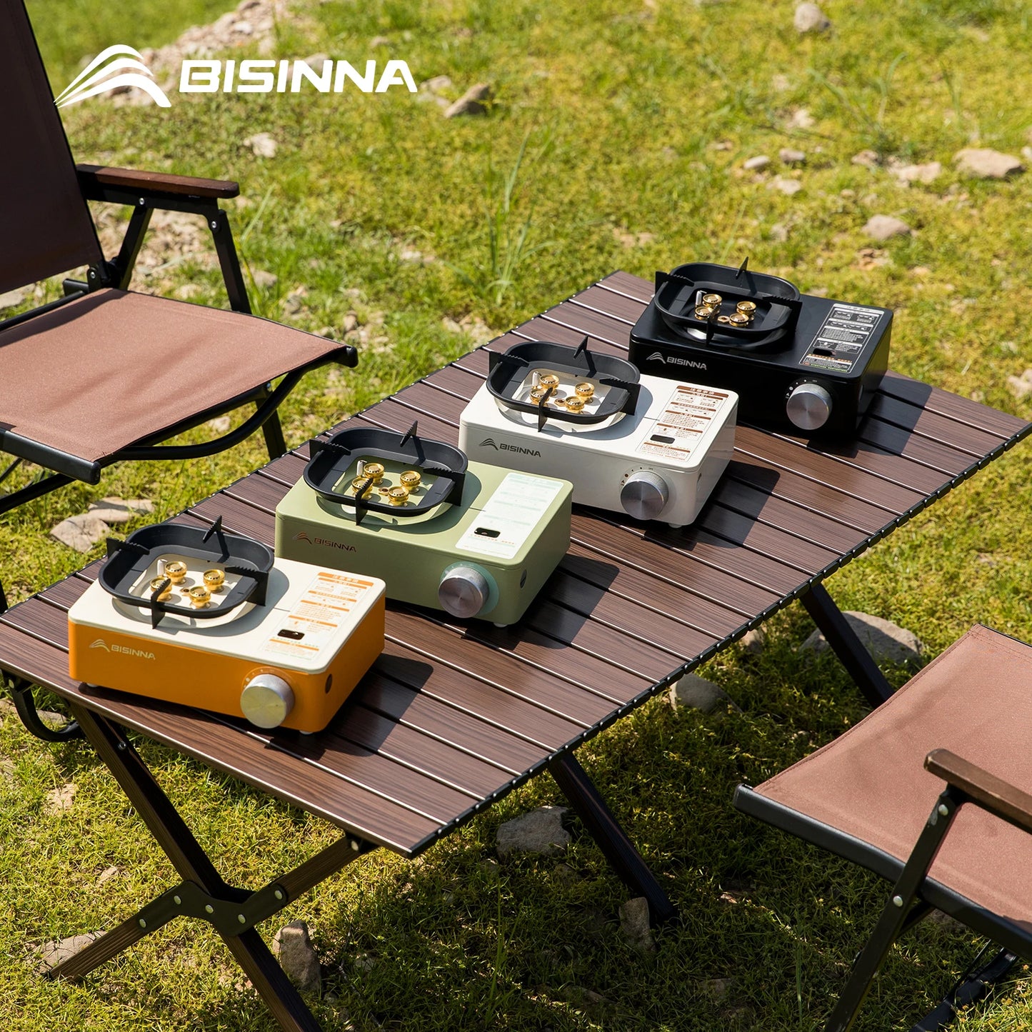 BISINNA Camping Gas Stove 5800W High Firepower Outdoor Portable Cassette Burner for Picnic Hiking Trekking