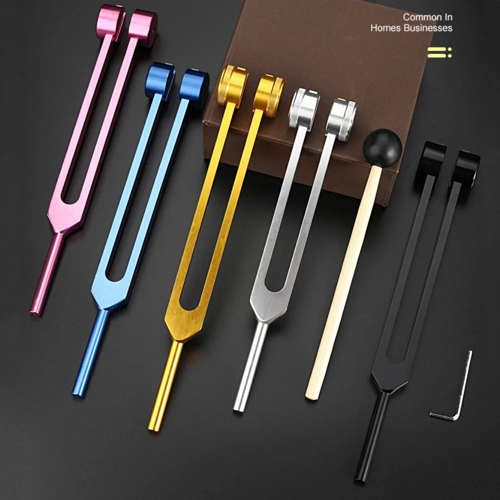 Healing Chakra 128 Hz Tuning Fork Set Sound Therapy Aluminium Alloy Bio-Acoustic Tuning Fork Colorful Adjustable