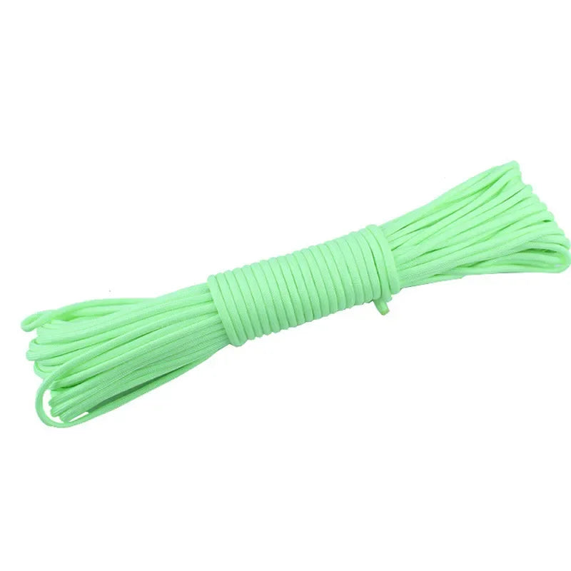 Luminous 9-Core 550 Paracord – Heavy-Duty 4mm Glow-in-the-Dark Nylon Survival Rope (20M)