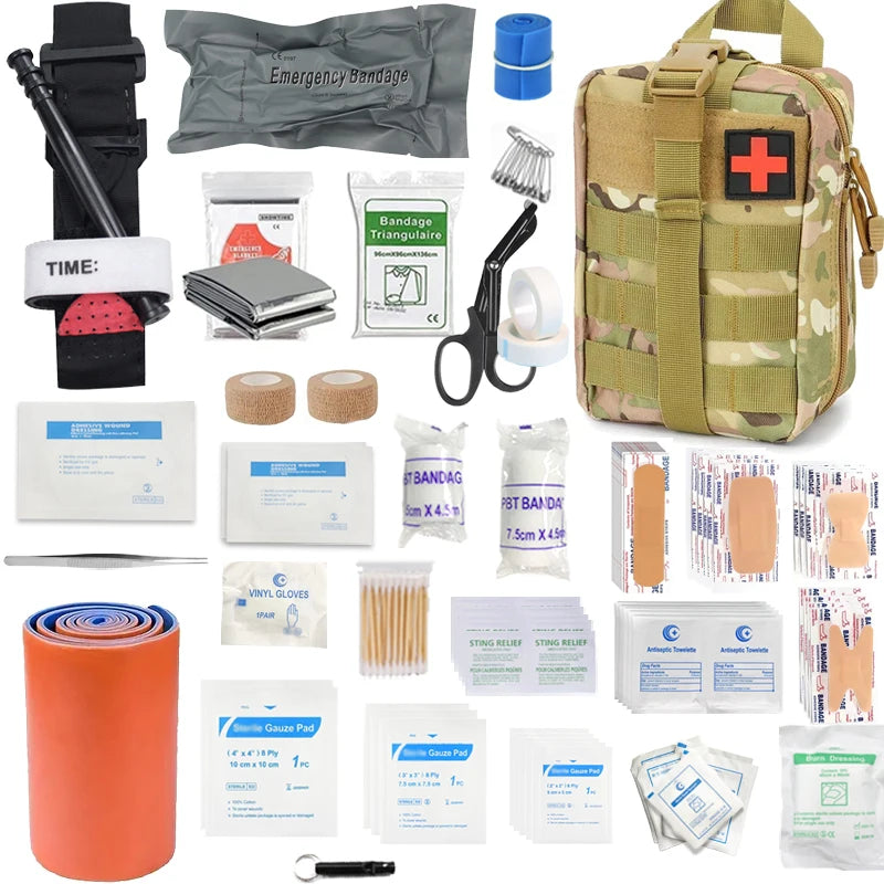 156 pcs 30 in 1 Home Outdoor Travel First Aid Kit, Camping, Boating, Hiking, Multifunctional Portable Mountaineering Kit