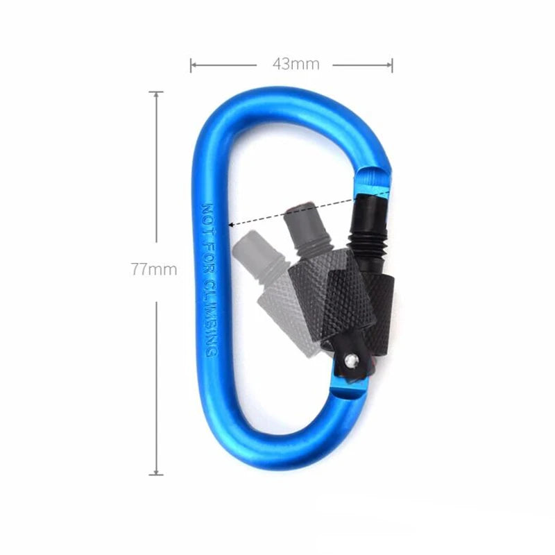 Carabiner Clips with Screw Gate 4Pcs Carabiners Hiking Clips with 7.5mm Diameter Aluminum Rod EDC Outdoor Camping Equipment Hook