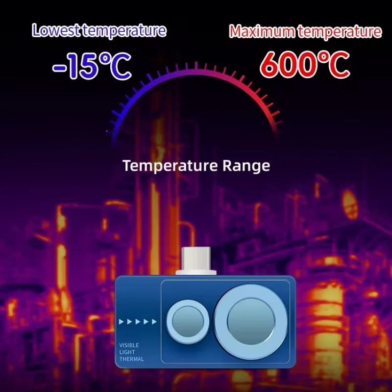 TOOLTOP T7Pro Android 256*192 Infrared Thermal Imager 12 Languages -50~600℃ Thermal Imaging Camera For Industrial Inspection