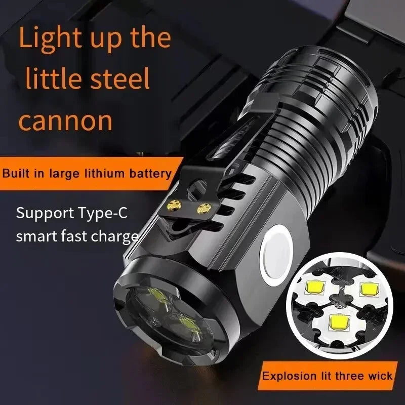 Mini Rechargeable LED Flashlight – Ultra-Bright 1000 Lumen Torch with Magnetic Base & Pocket Clip