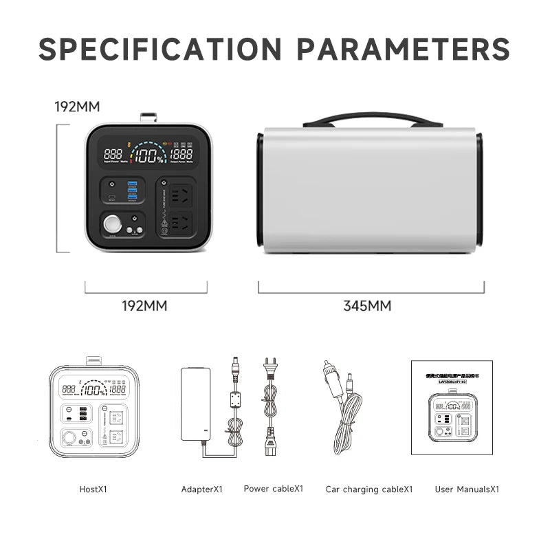 1800W Portable Power Station Bank 1000W 500W Solar Generator 220V Lifepo4 Battery Camping RV Portable Backup Energy Systems