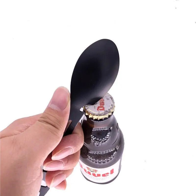 Multifunctional Whistle Knife Outdoor Camping Survival Spork Kitchen Multifunctional Wrench Bottle Opener Spoon.