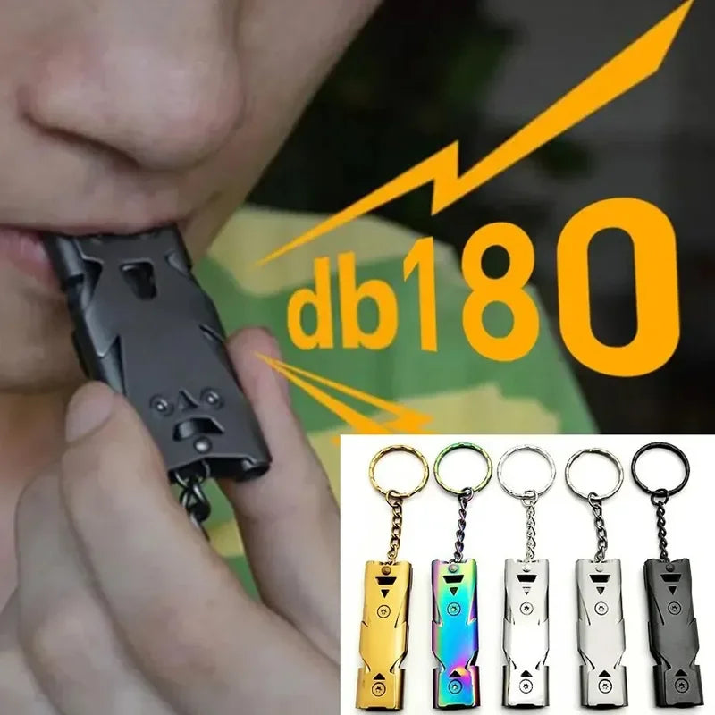 Double Pipe Whistle Pendant Keychain High Decibel Portable Outdoor Survival Emergency Camping Tool Multifunction Whistle 1PC