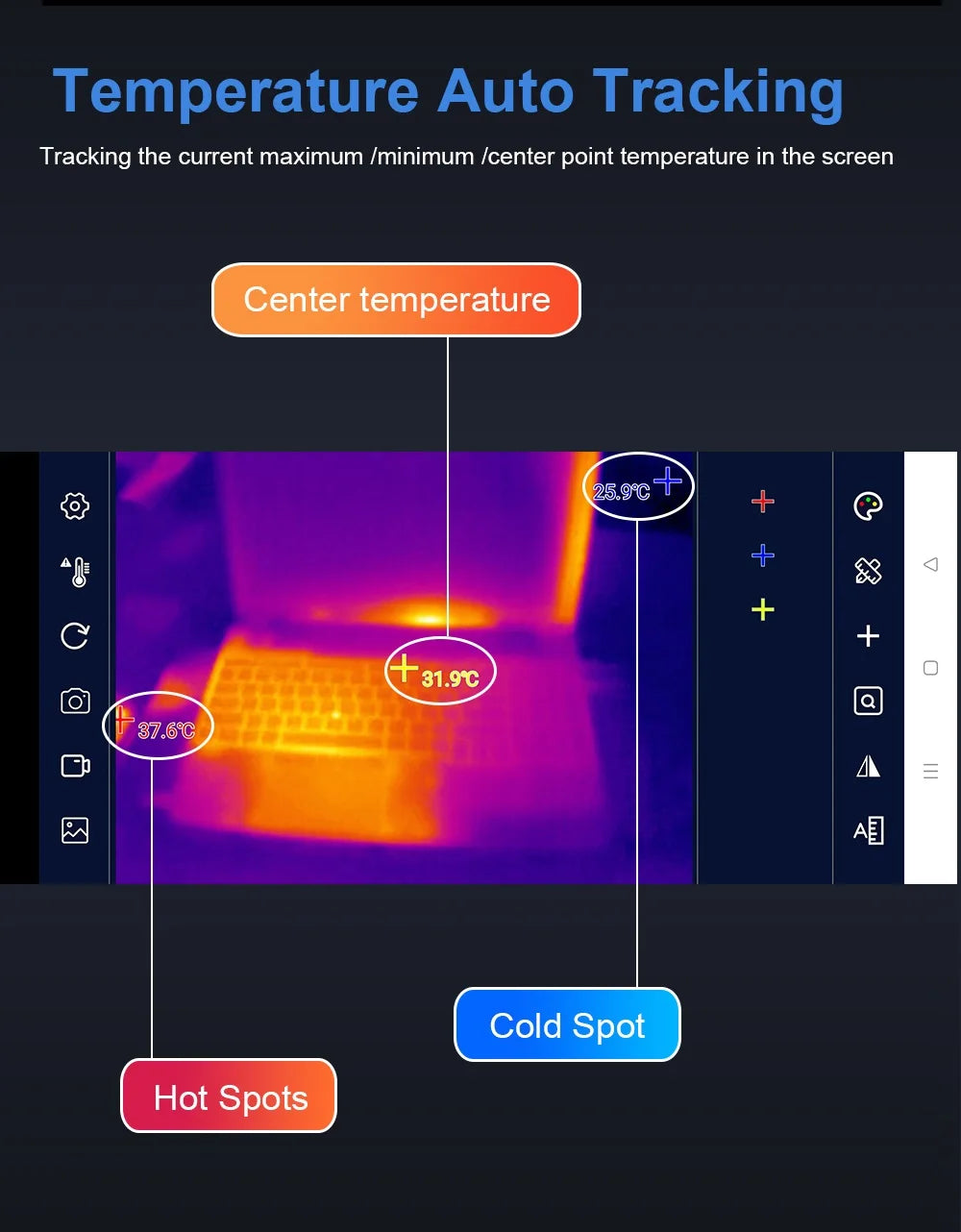 TOOLTOP T7 Mini Thermal Imager 256*192 25Hz Type-c Android Thermal Camera 15℃-600℃ Heating Detect Electrical Maintenance