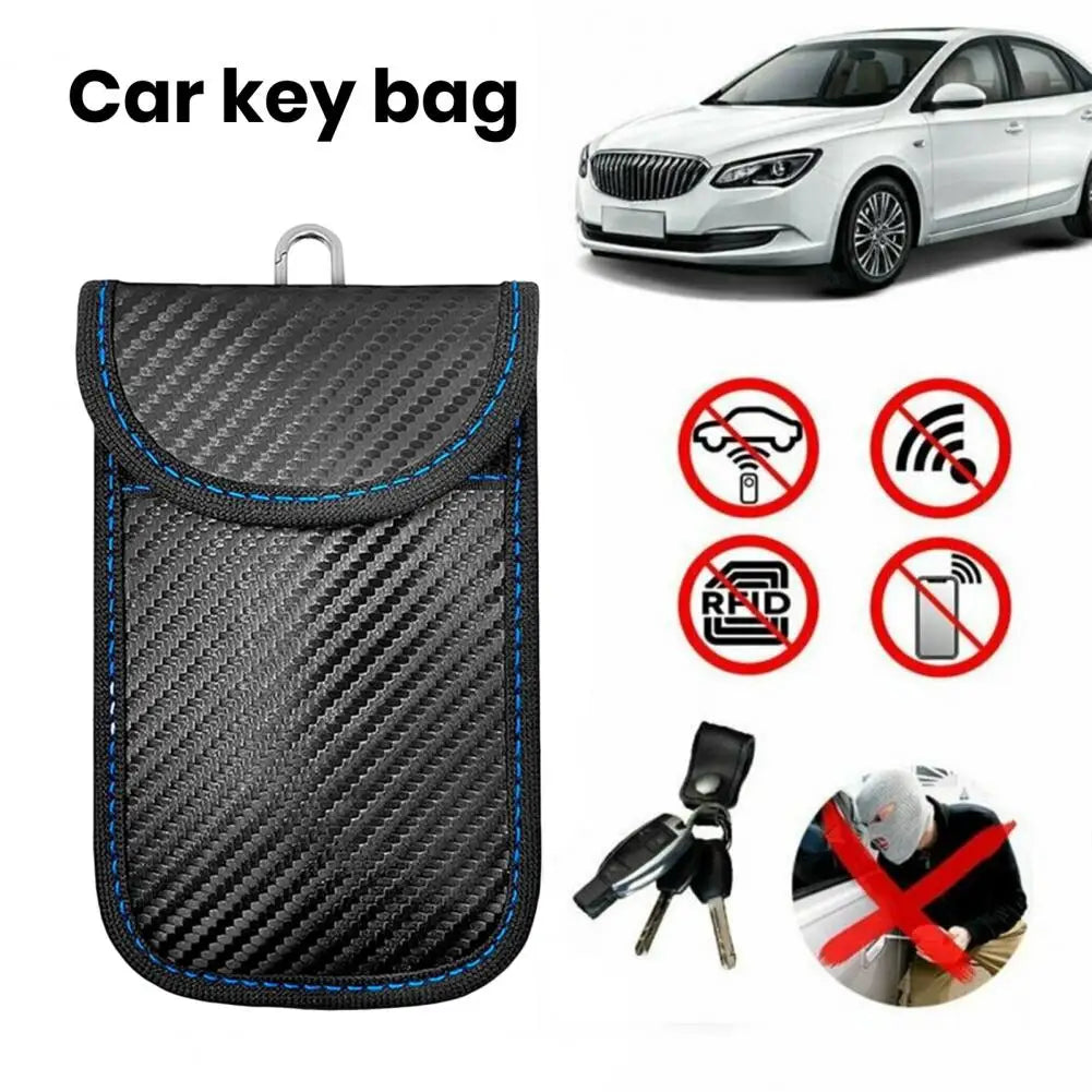 Car Key Pouch Signal-blocking Faraday Bag Key Case Anti-theft Car Key Storage Organizer with Wear Resistant Material