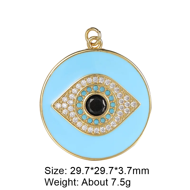 Juya Handmade 18K Real Gold Plated Hamsa Fatima Hand Greek Evil Eye Charms For DIY Trendy Enamel Pendant Talisman Jewelry Making