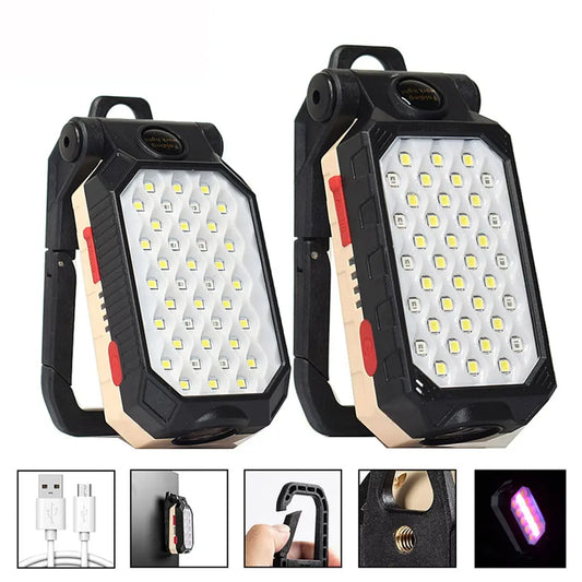 🔦 RxZoA High-Power Rechargeable LED Flashlight – Waterproof COB Work Light with Magnet, USB Charging & Red/Blue Emergency Beacon