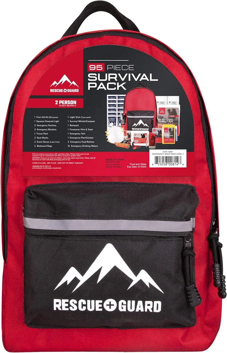 Disaster or Earthquake Emergency Survival Bug Out Bag Supplies for Families - 72 Hours of Disaster Preparedness Supplies