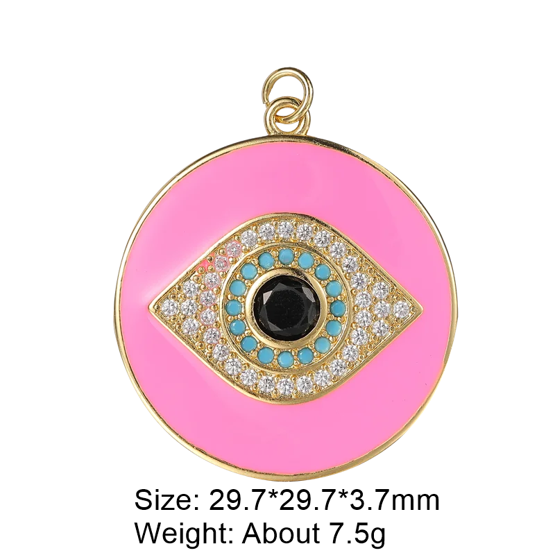 Juya Handmade 18K Real Gold Plated Hamsa Fatima Hand Greek Evil Eye Charms For DIY Trendy Enamel Pendant Talisman Jewelry Making