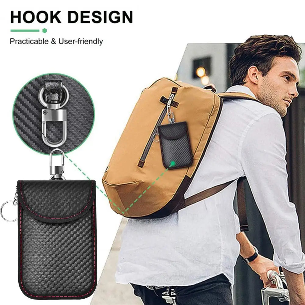 Car Key Pouch Signal-blocking Faraday Bag Key Case Anti-theft Car Key Storage Organizer with Wear Resistant Material