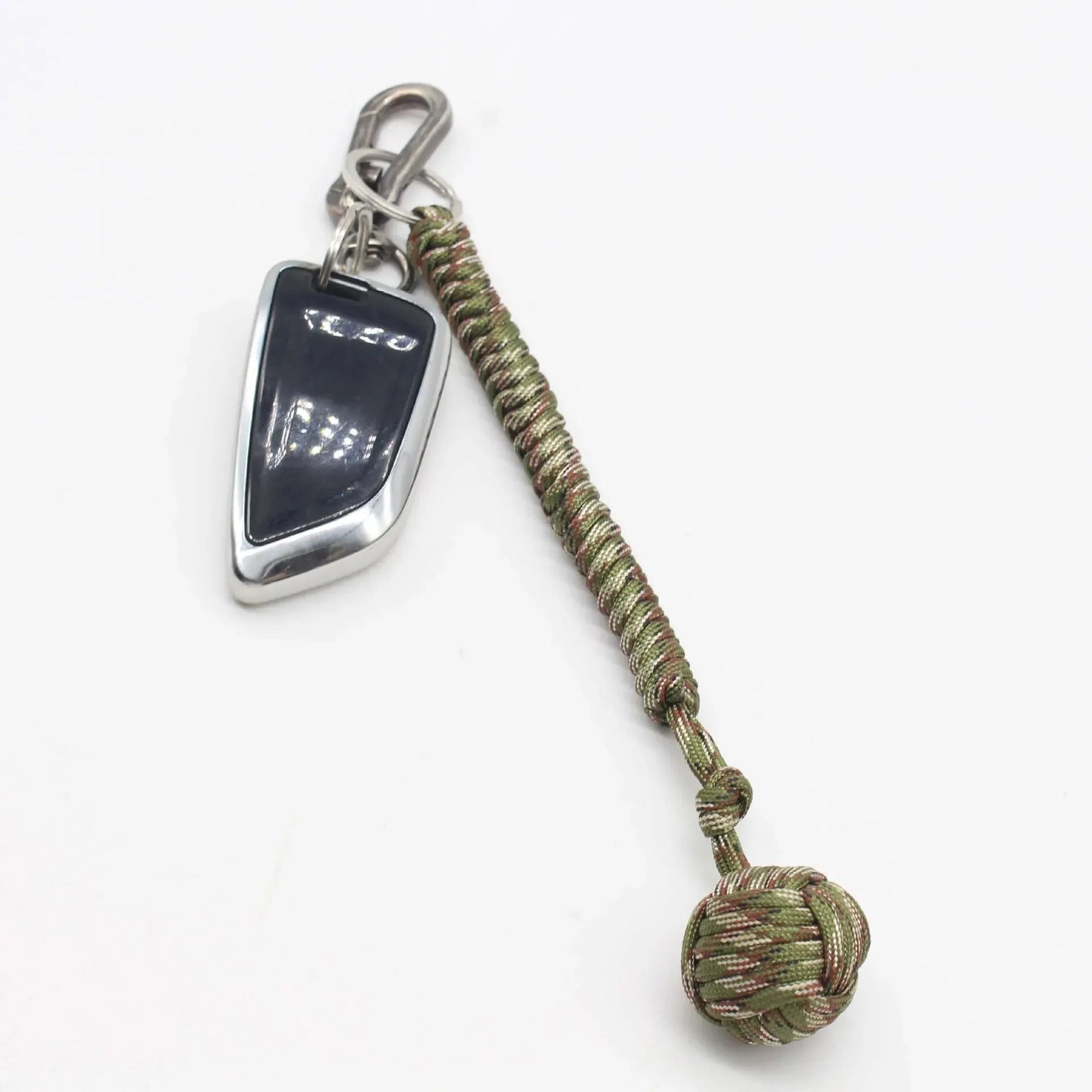 Monkey Fist Steel Ball Self-Defense Keychain with Emergency Rope (85g)