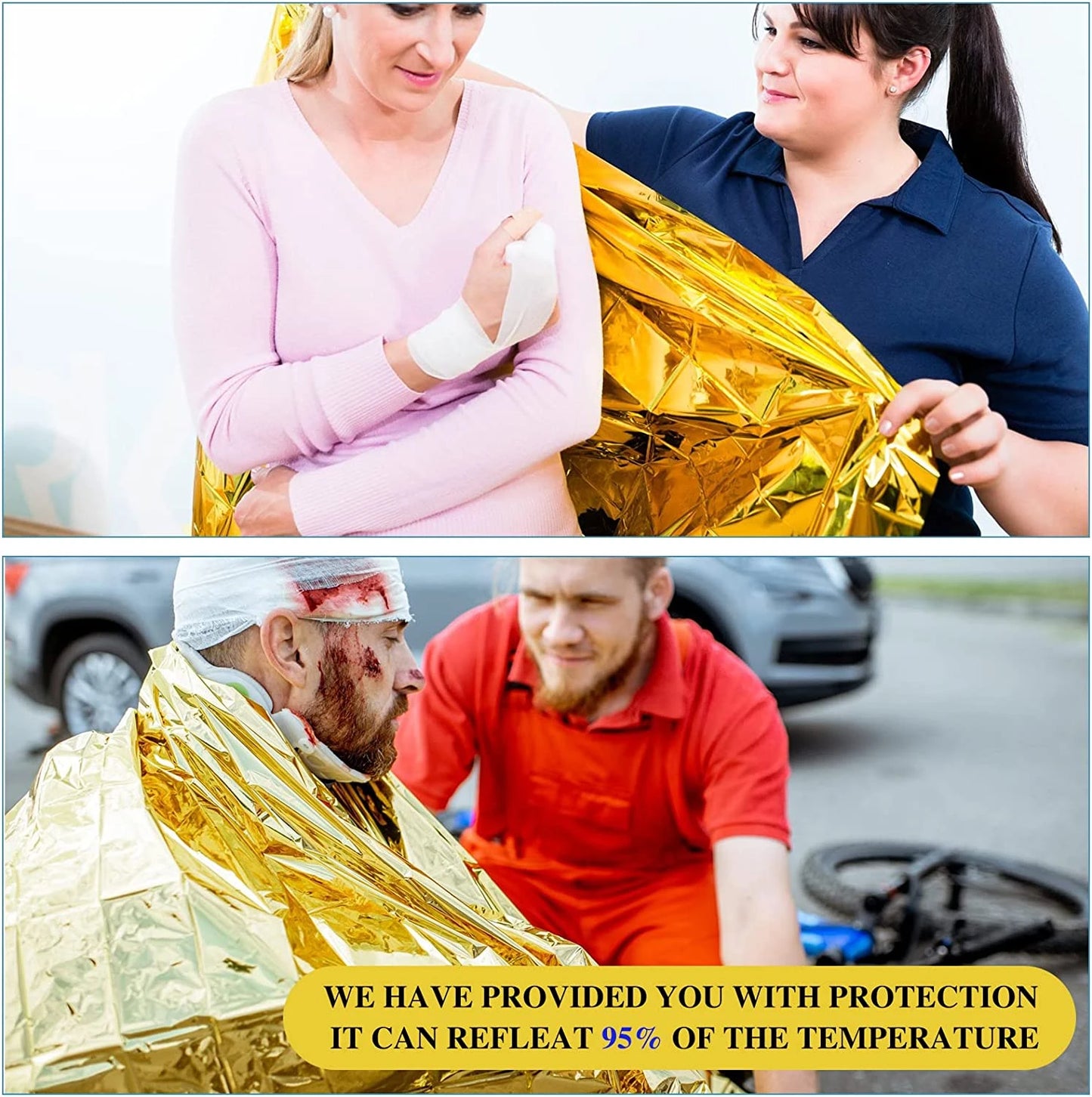 Outdoor Emergency Gold-Sliver Survival Blanket Waterproof First Aid Rescue Curtain Foil Thermal Military Blanket130X210Cm