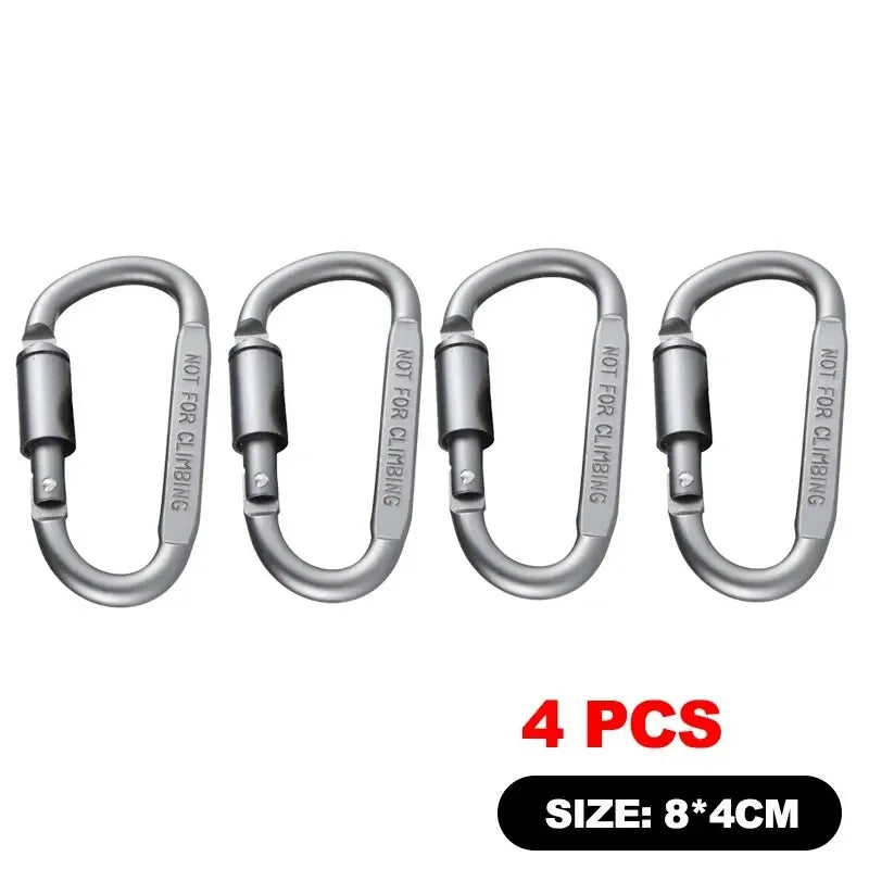 6-Piece  Heavy-Duty Aluminum Carabiner Set (50kg Load Capacity)