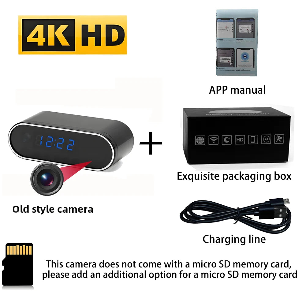 Newly improved 4K HD mini camera with enhanced clarity, motion detection, infrared night vision, wireless WiFi remote viewing