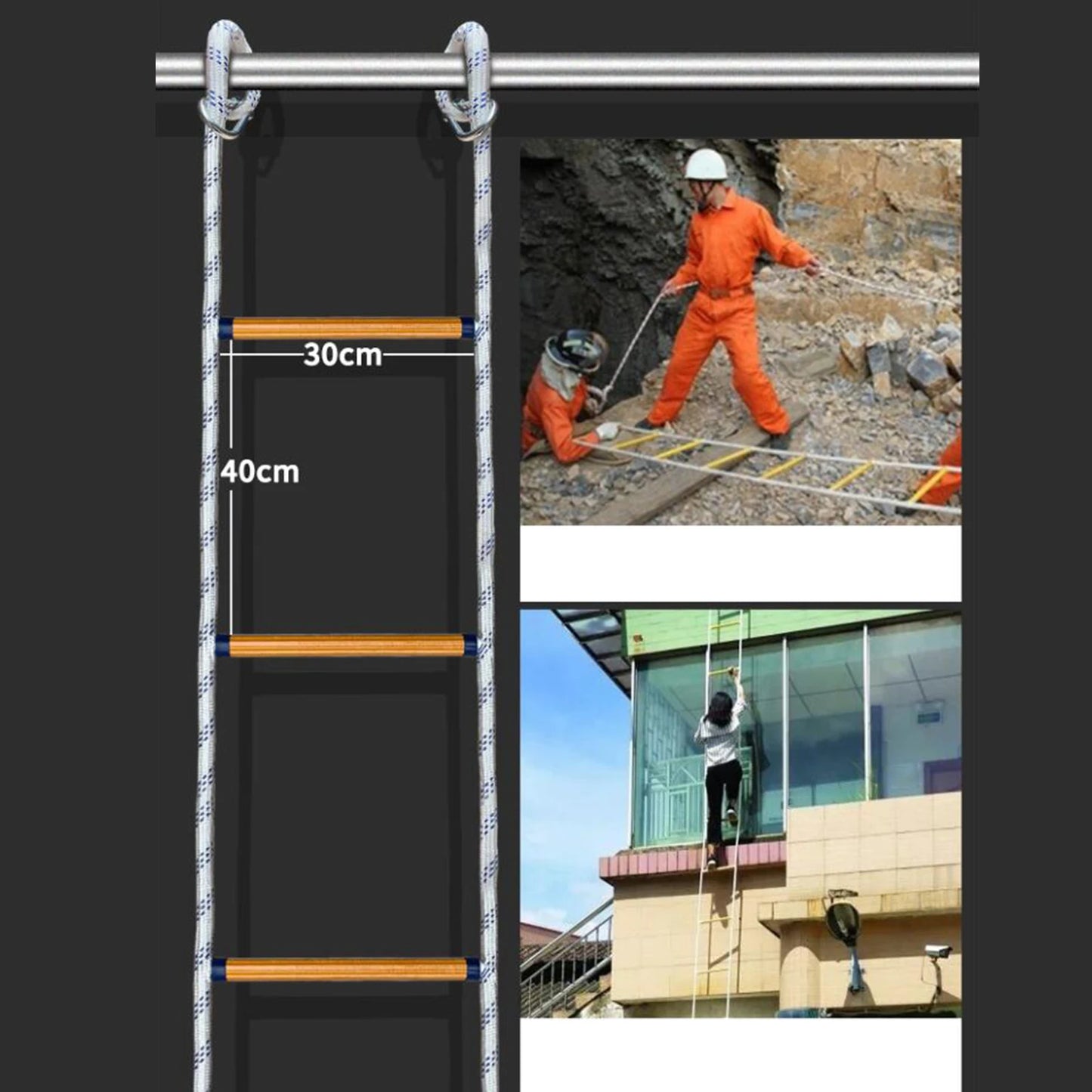 3M Emergency Escape Ladder Rope Fire Escape Rope Ladder Engineering Climbing Ladder High-Altitude Rescue