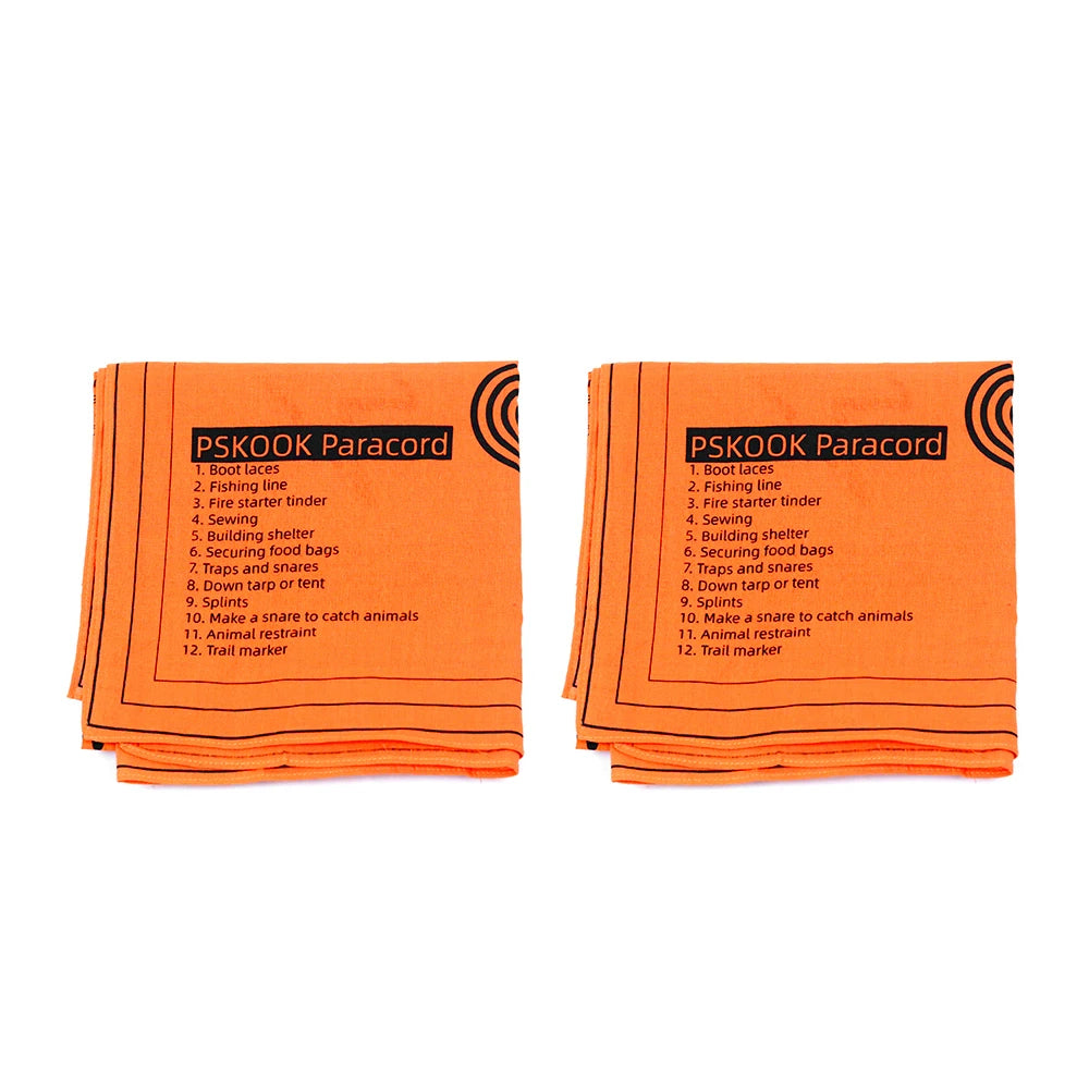 Survival Bandana with Heavy Duty Construction, Easy to Read Tips and High Vis Orange for Backpacking, Camping, Hiking, Emergency