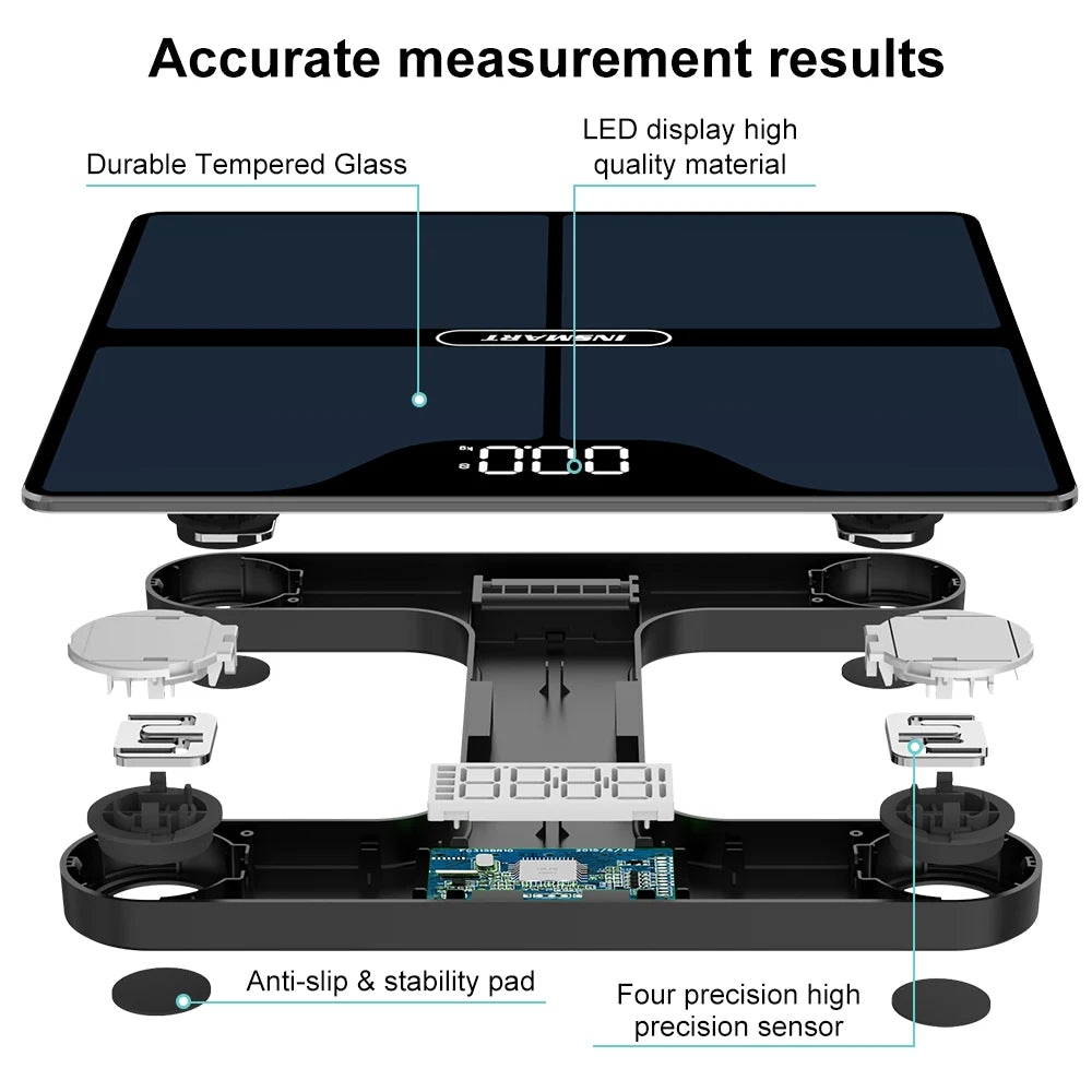 INSMART Digital Weight Scale Person Body Balance Inteligente Adult 180kg Smart Body Fat Professional Scales Bioimpedance Scale