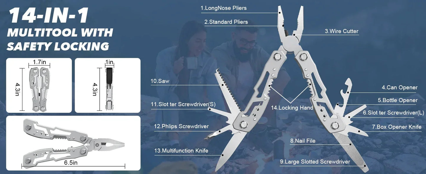 Hand Diy Multi Tools Multi-tool Folding Knives Scissor Cutters EDC Survival Gear Manual Pliers Fishing Outdoor Survival Camping