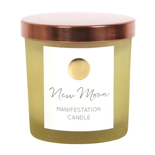 New Moon Wild Orange Manifestation Candle with Clear Quartz – Ignite Intentions with Lunar Power