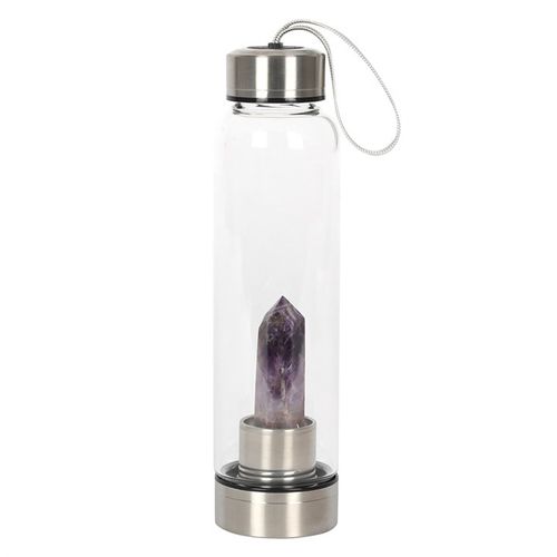 Amethyst Calming Glass Water Bottle – Infuse Every Sip with Serenity