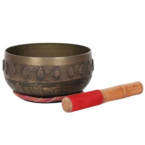 16cm Deep Resonance Buddha Singing Bowl – Patina Finish