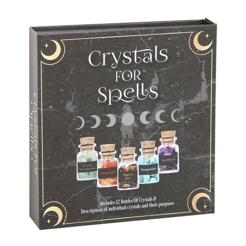 Crystal Chip Bottle Spell Set – 12 Stones to Amplify Your Magic