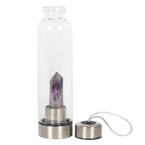 Amethyst Calming Glass Water Bottle – Infuse Every Sip with Serenity